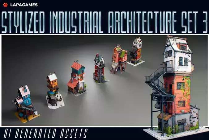 Stylized Industrial Architecture Set 3