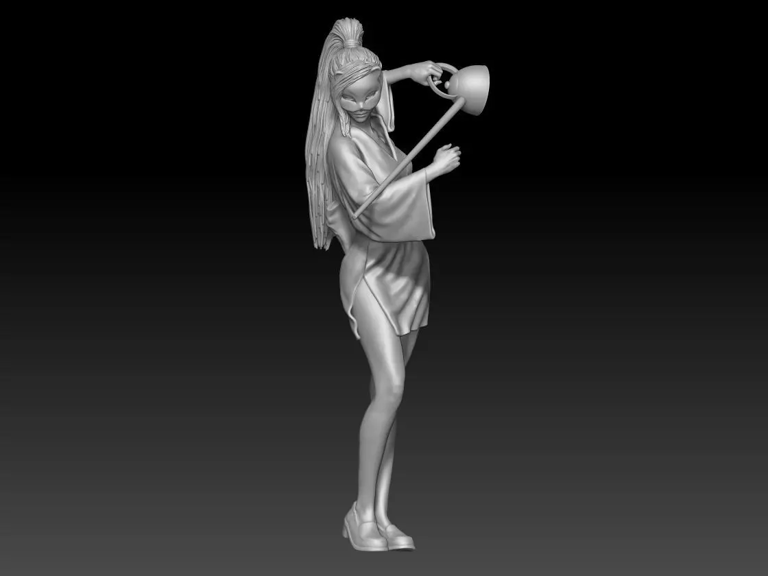 Chinese girl opens beer bottle 4 3D print model