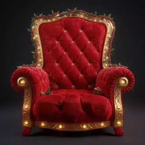 Royal Santa Throne 3D Model Christmas Luxury Chair