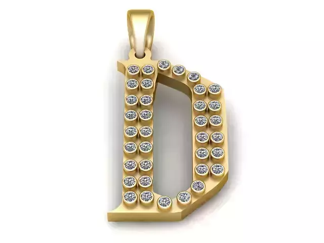 D Letter Pendant 3D Printable Model