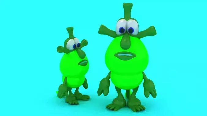 Green Booba 2 Toy 3D Printable Model