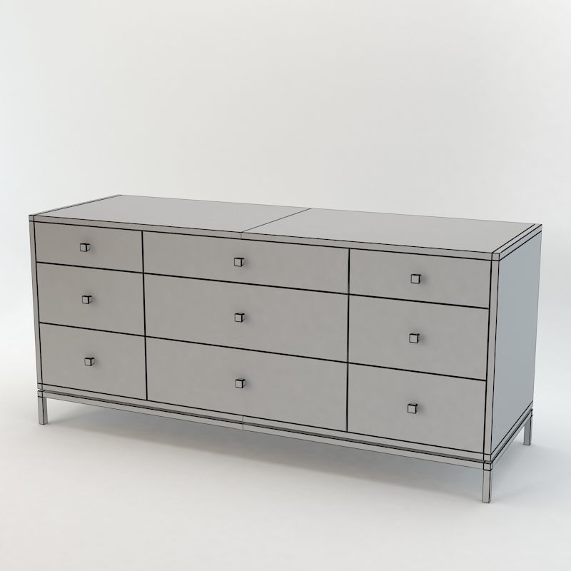 Black and Key - Woodrow Chest of Drawers 3D model_1