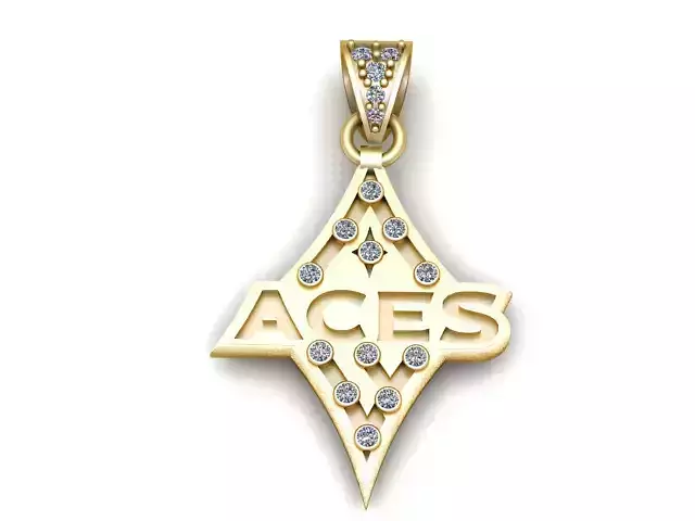 Golden Aces Pendant 3D Printable Model