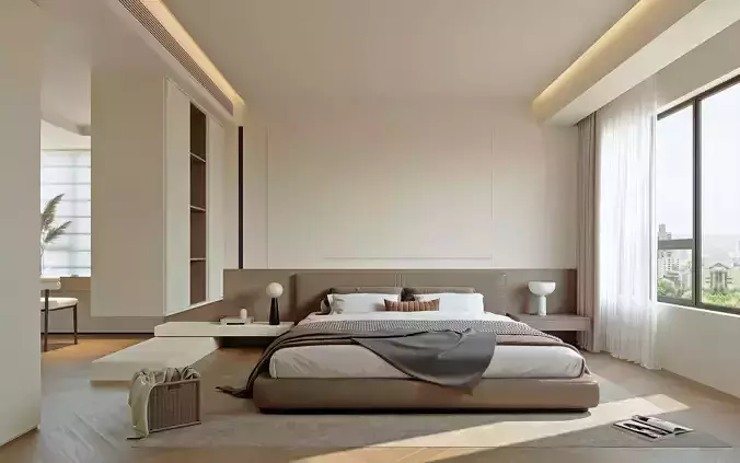 Modern Minimalist Master Bedroom