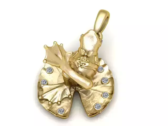 Golden Frog Pendant 3D Printable Model