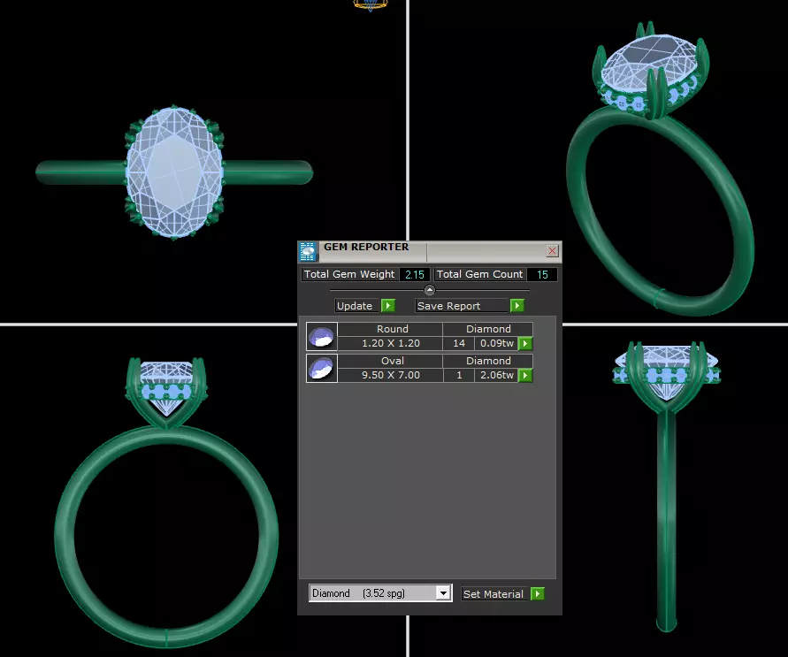 wedding rings engagement rings 3D print model