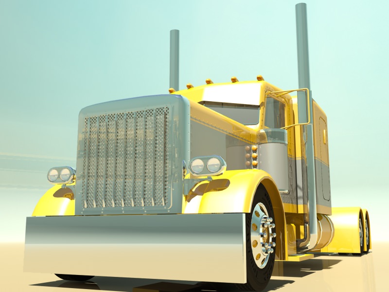 Custom Semi Truck 3D model_5