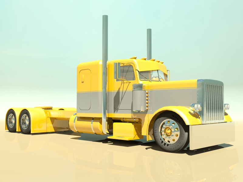 Custom Semi Truck 3D model_4