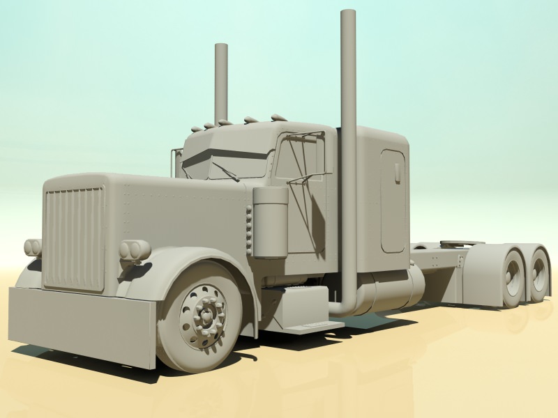 Custom Semi Truck 3D model_8