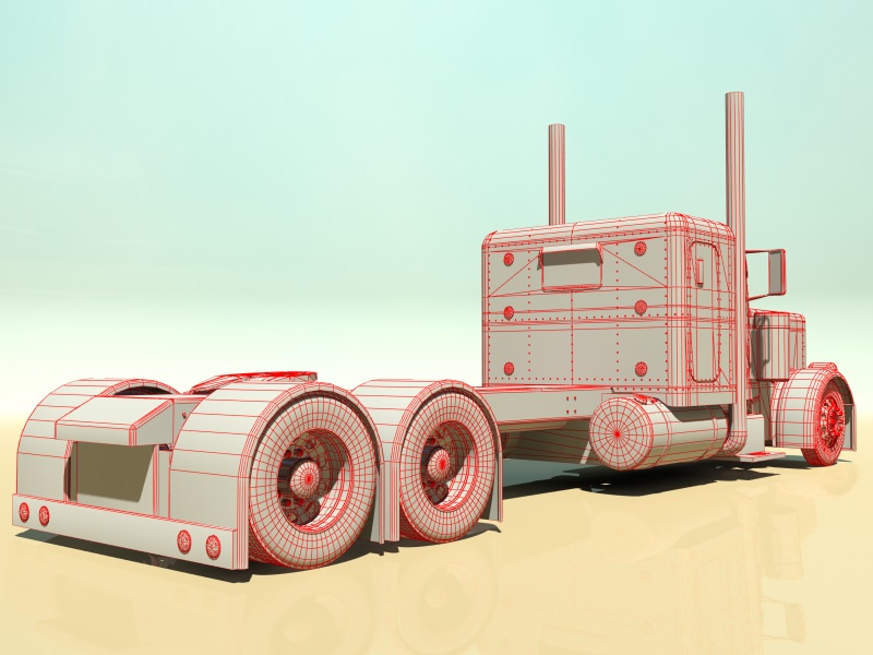 Custom Semi Truck 3D model_11