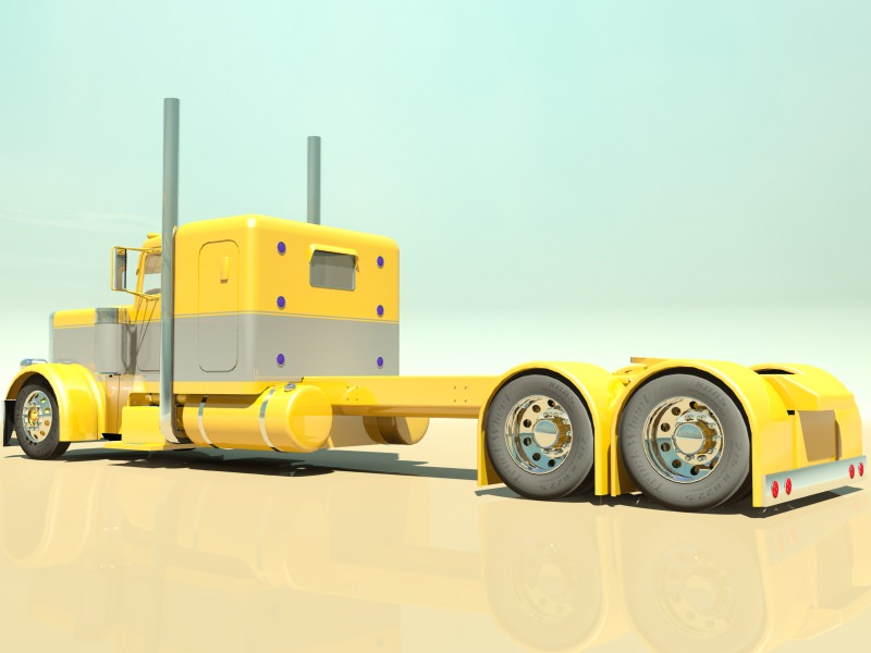 Custom Semi Truck 3D model_2