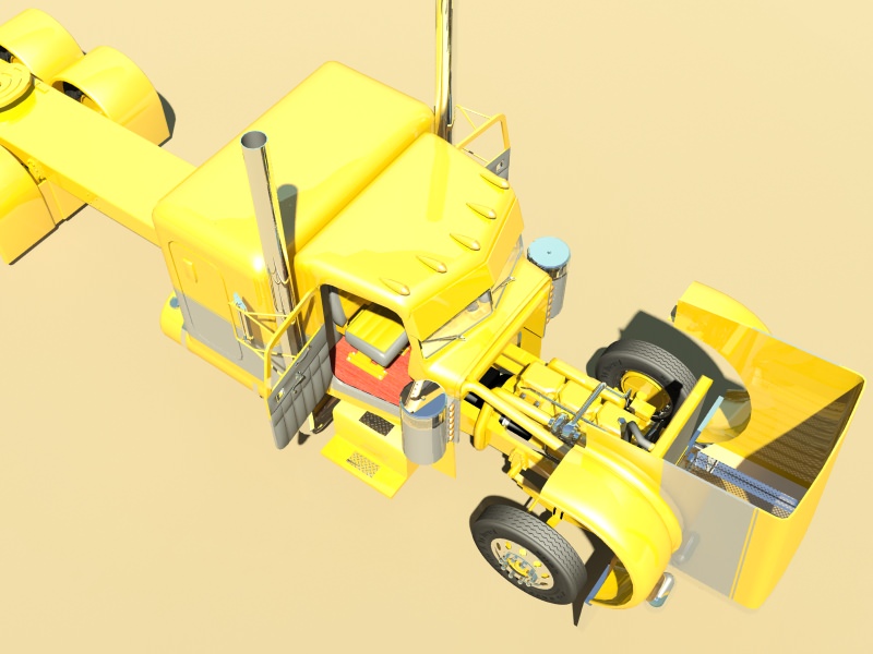 Custom Semi Truck 3D model_6