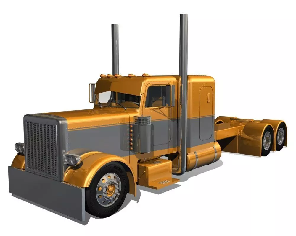 Custom Semi Truck 3D model_0