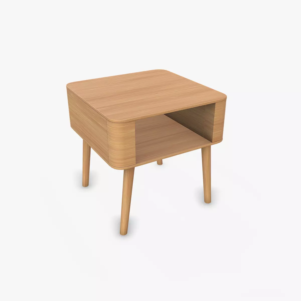 Simple Wooden End Table Low-poly PBR Free low-poly 3D model