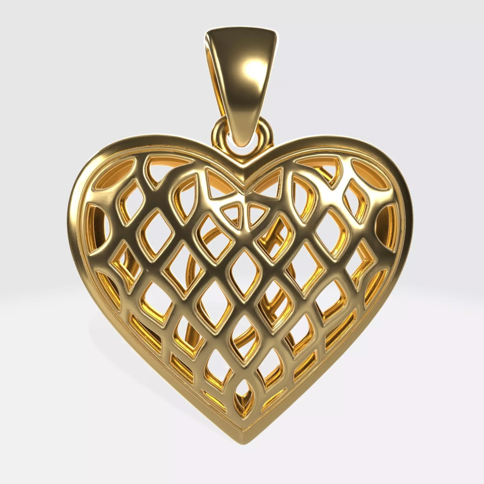 Modern Heart Pendant 4 3D print model