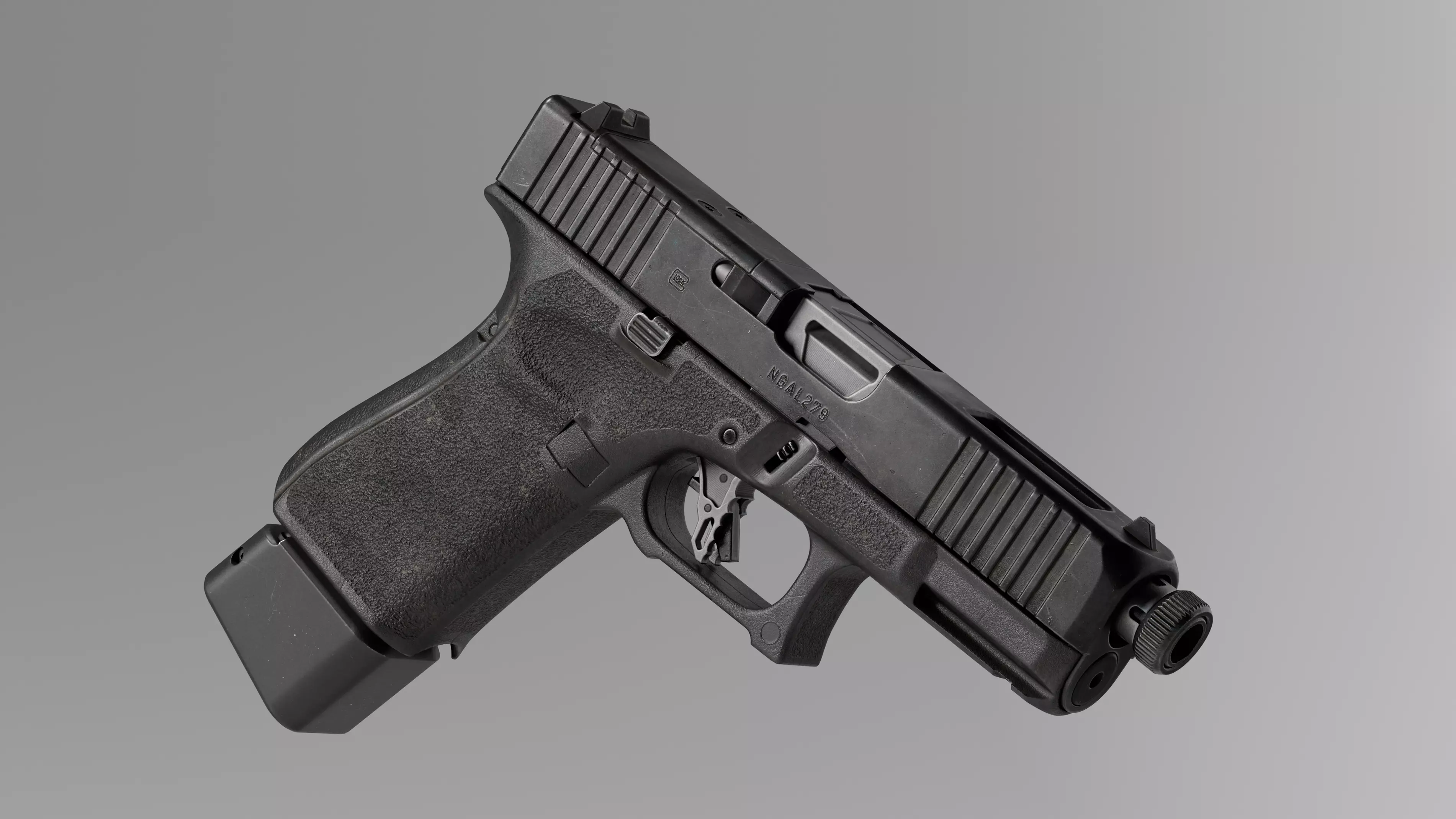 Glock 19 High Quality Game-Ready Low-poly 3D model