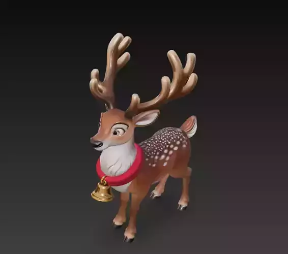 Christmas Reindeer - Festive Holiday Sculpture 3D Model