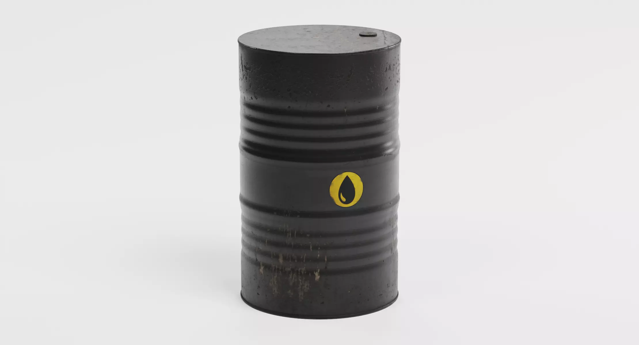 Oil Barrel - Industrial Storage Steel Drum 3D model