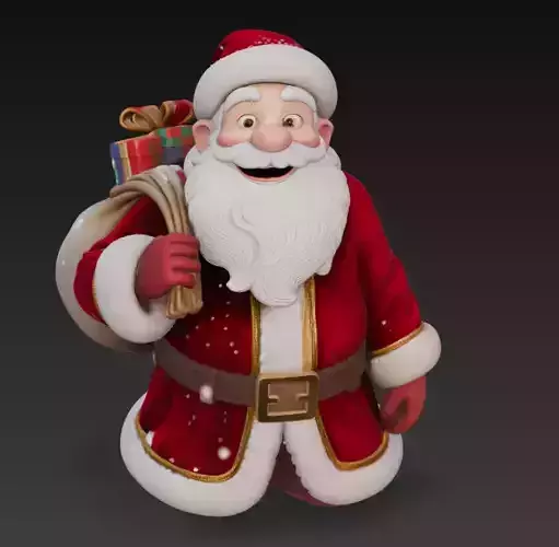 Classic Santa Figure - Cheerful Christmas 3D Character Model