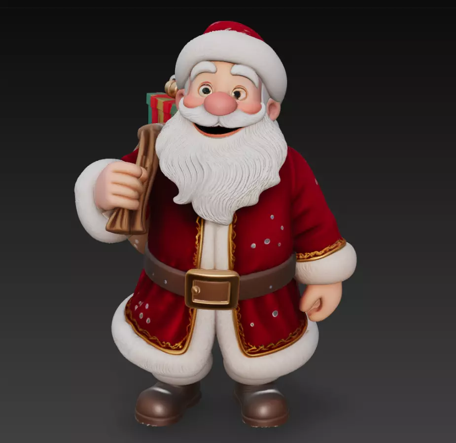 Jolly Santa Claus - Classic Holiday Character 3D Model 3D print model