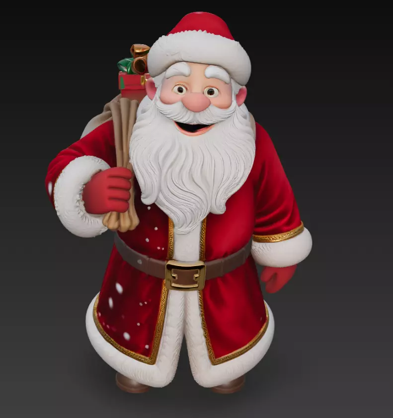 Merry Gift Bearer - Festive Santa Character 3D Model 3D print model