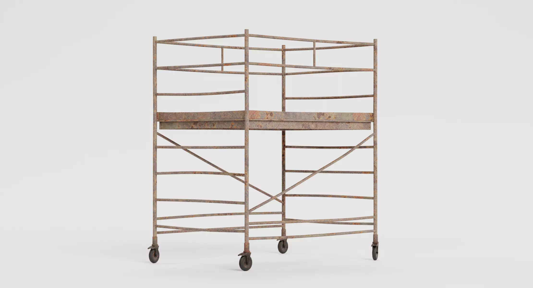 Old Scaffolding V1 - Rolling Rusted Construction Tower 3D model