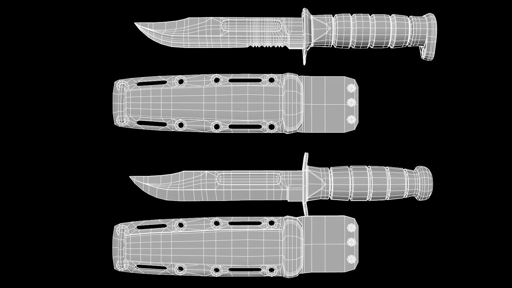 Kabar Knife Pack with Sheath 3D model_29