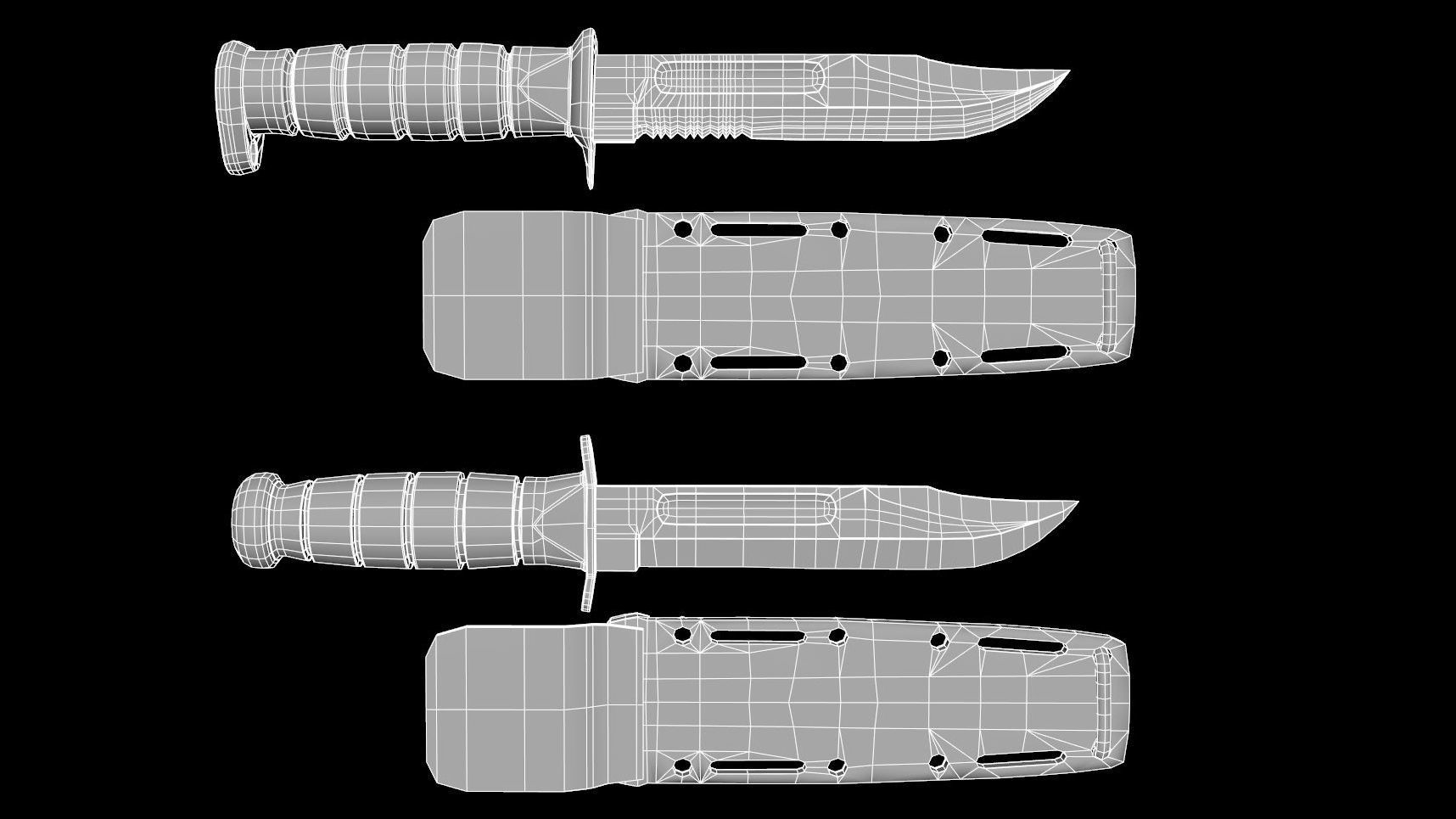 Kabar Knife Pack with Sheath 3D model_26