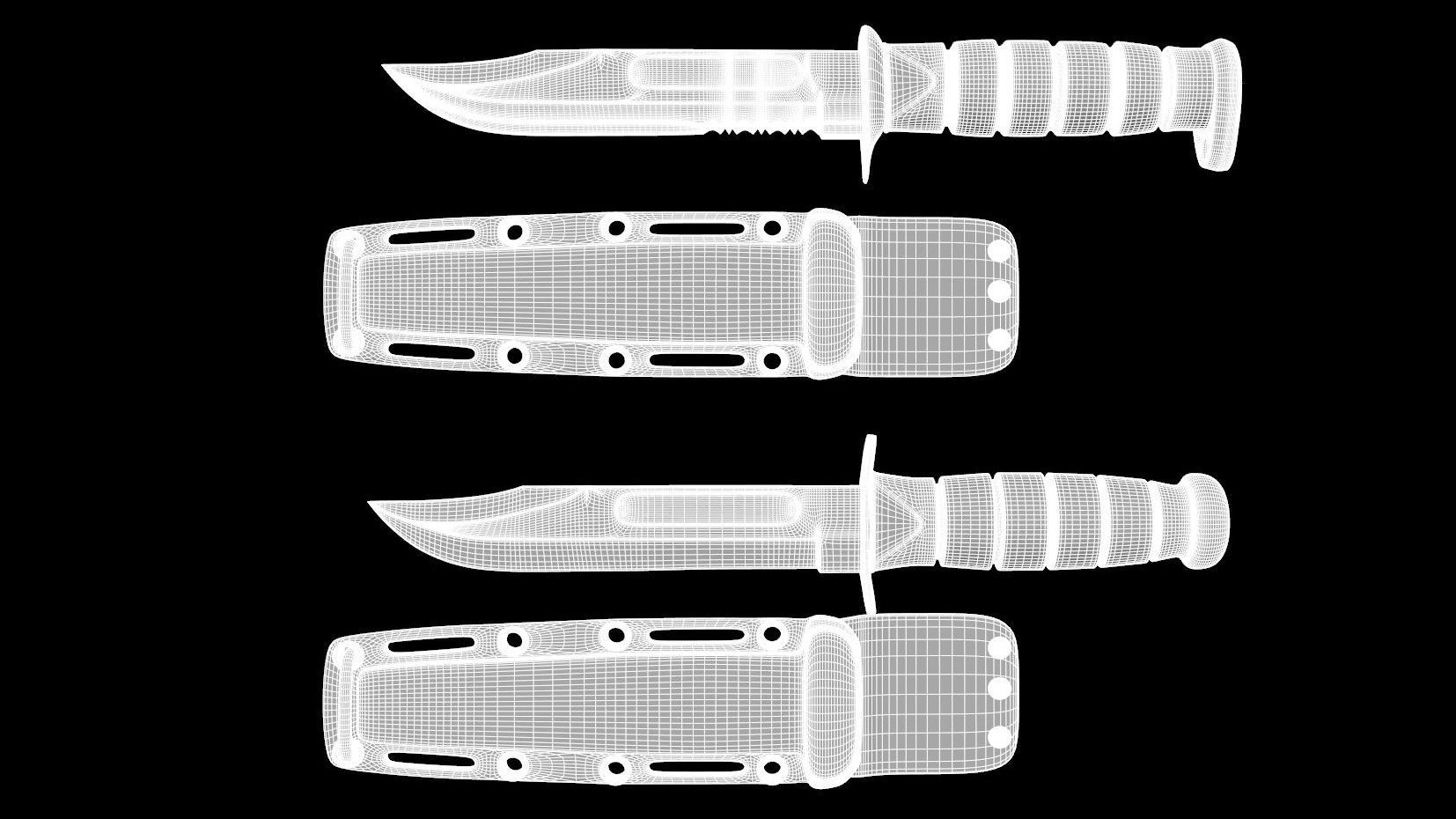 Kabar Knife Pack with Sheath 3D model_30