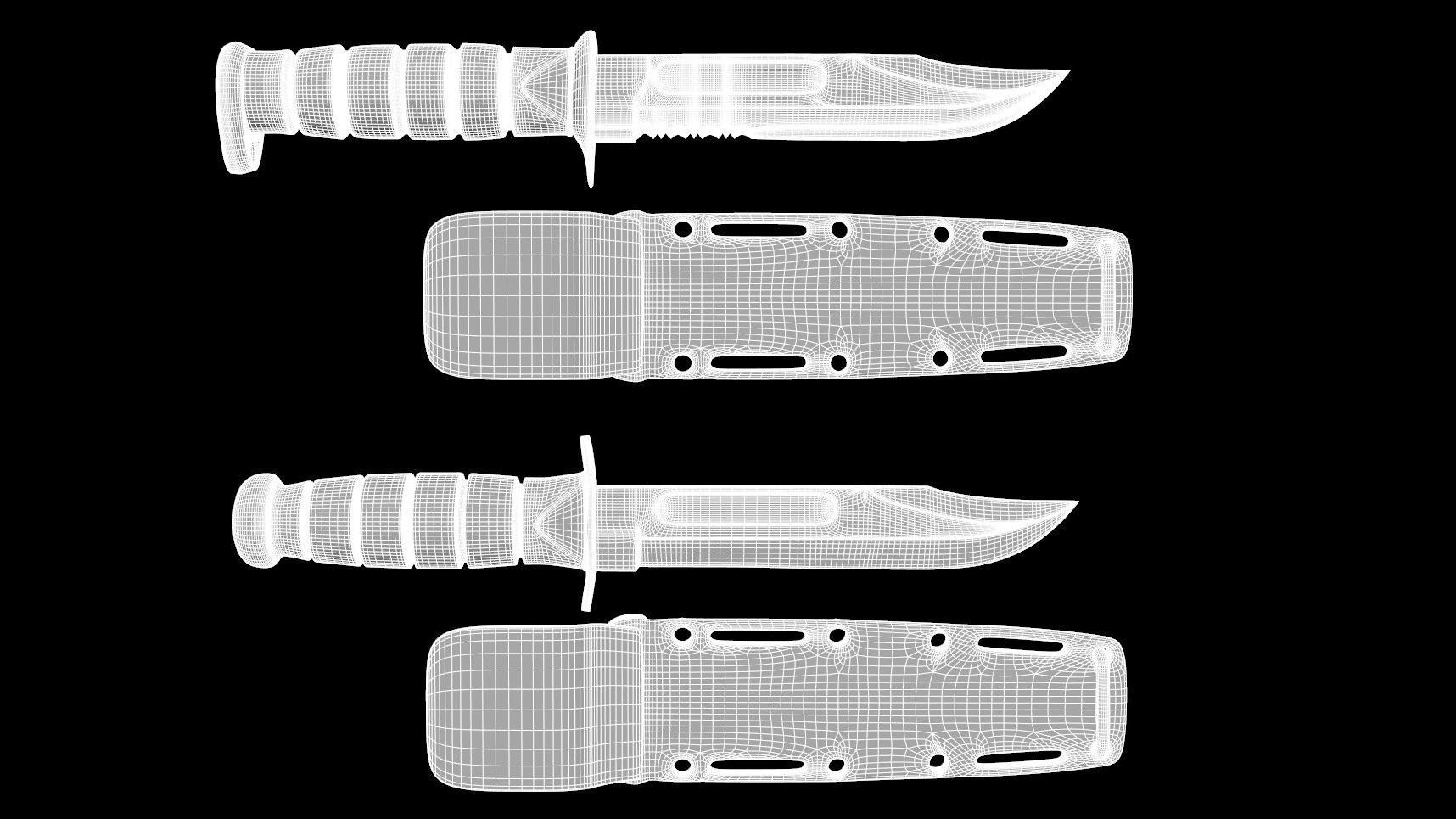 Kabar Knife Pack with Sheath 3D model_28