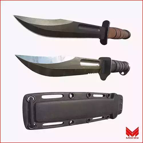 Kabar Knife Pack with Sheath 3D model