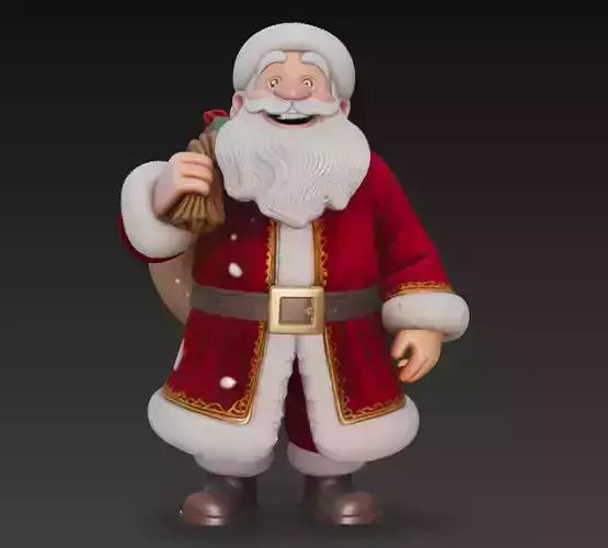 Joyful Santa Claus - Classic Christmas Character 3D Model
