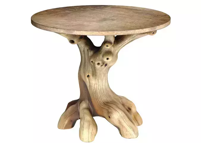 Rustic Sculptural Rural solid wooden coffee side table ecodesign