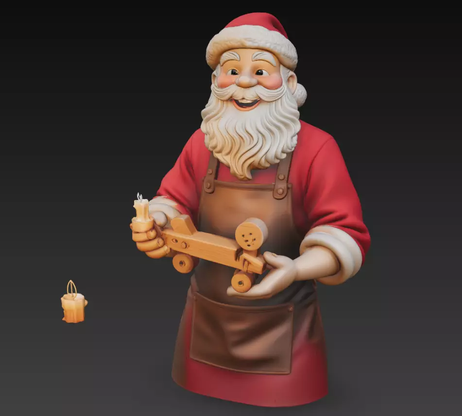 Santa Builder - Christmas Workshop 3D Character Sculpture 3D print model