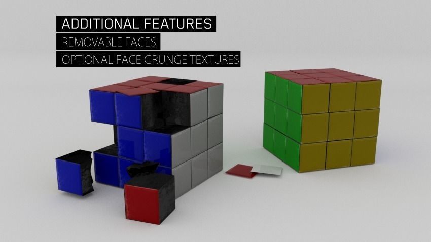 PBR 4K Textured Rubik Cube Low-poly 3D model_2