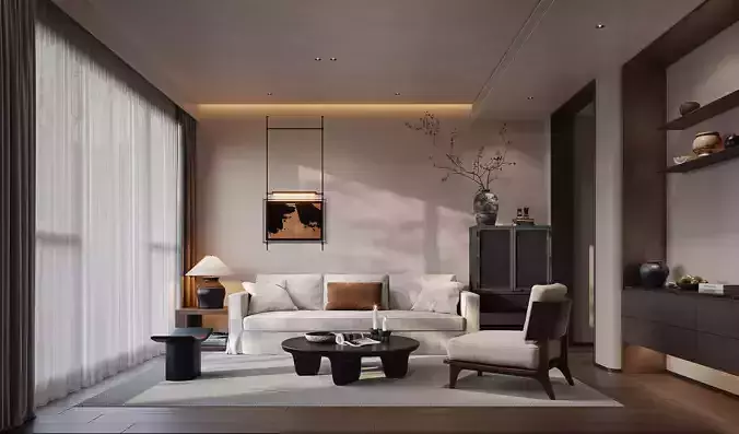 Modern Japandi Living Space
