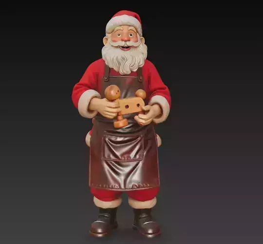 Santa Craftsman - Classic Christmas Workshop 3D Sculpture