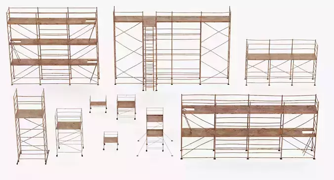 -Old Rusty Scaffolding Set-