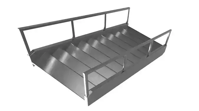 Metal Stairs PBR Low-poly 3D model 4