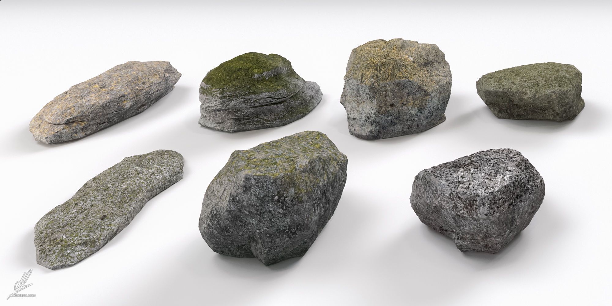 Photorealistic Rocks and Stones 3D model_3