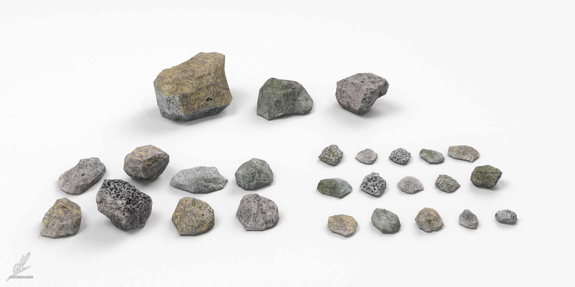 Photorealistic Rocks and Stones 3D model_4