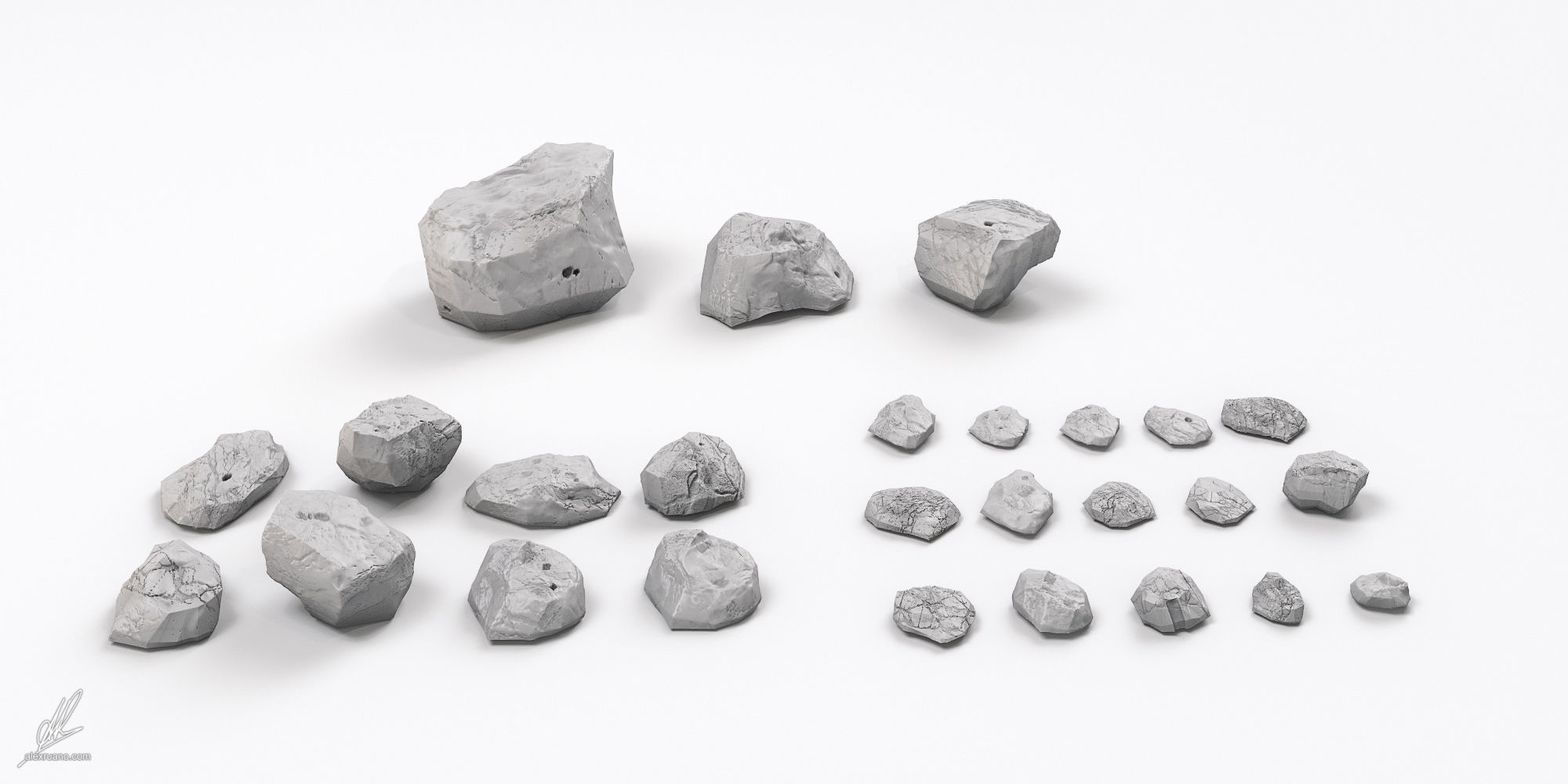 Photorealistic Rocks and Stones 3D model_7