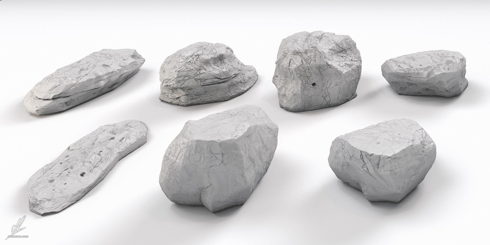 Photorealistic Rocks and Stones 3D model_5