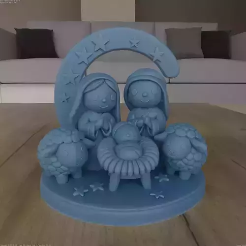 Cute Nativity Scene STL 3D Print Model Christmas Decor