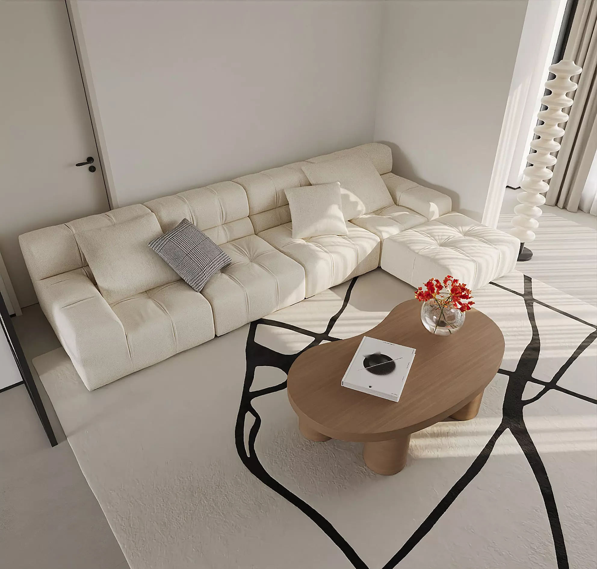 Warm Minimal Living Space 3D model