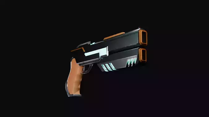 Futuristic Sci-fi Handgun 3D Model