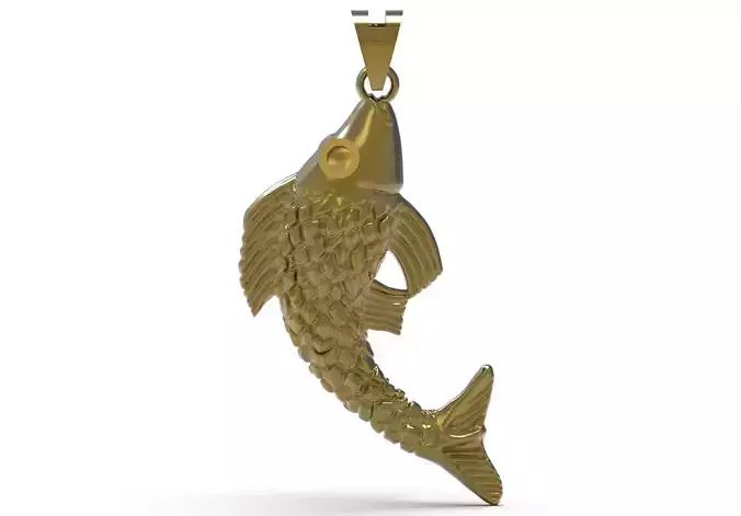 Sparkling Fish stl 3d gold Pendant model gp0497