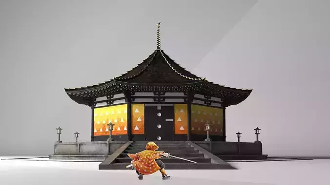 Zenitsu Temple - Demon Slayer architecture 3D model
