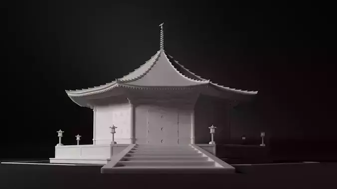 Zenitsu Temple - Demon Slayer architecture 3D model 5