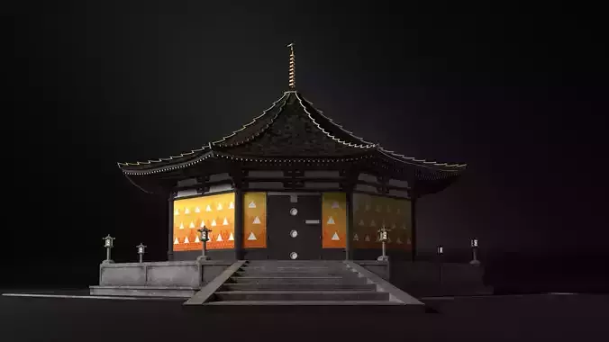 Zenitsu Temple - Demon Slayer architecture 3D model 3